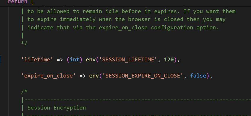 How to Increase or Decrease Laravel Session Lifetime