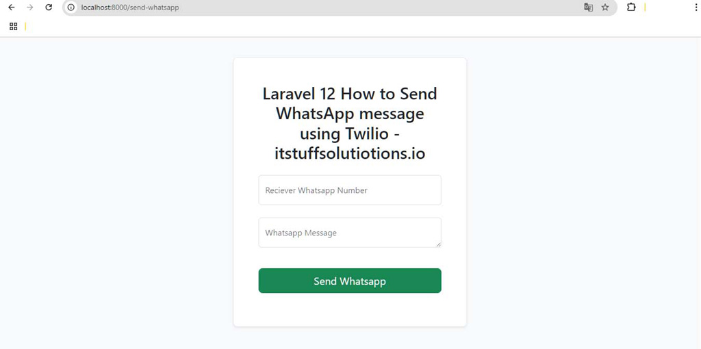 Laravel 12 How to Send WhatsApp message using Twilio