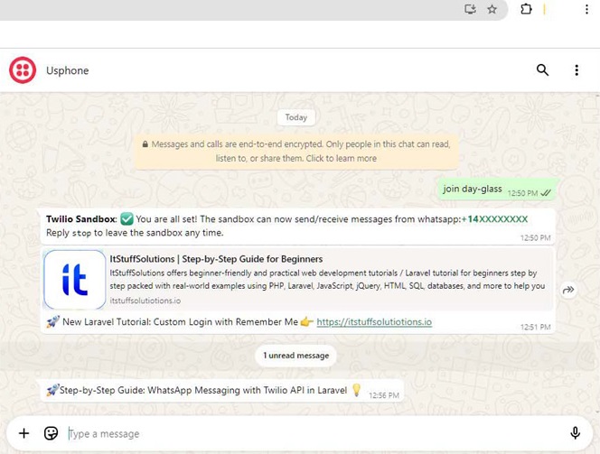 Laravel 12 How to Send WhatsApp message using Twilio