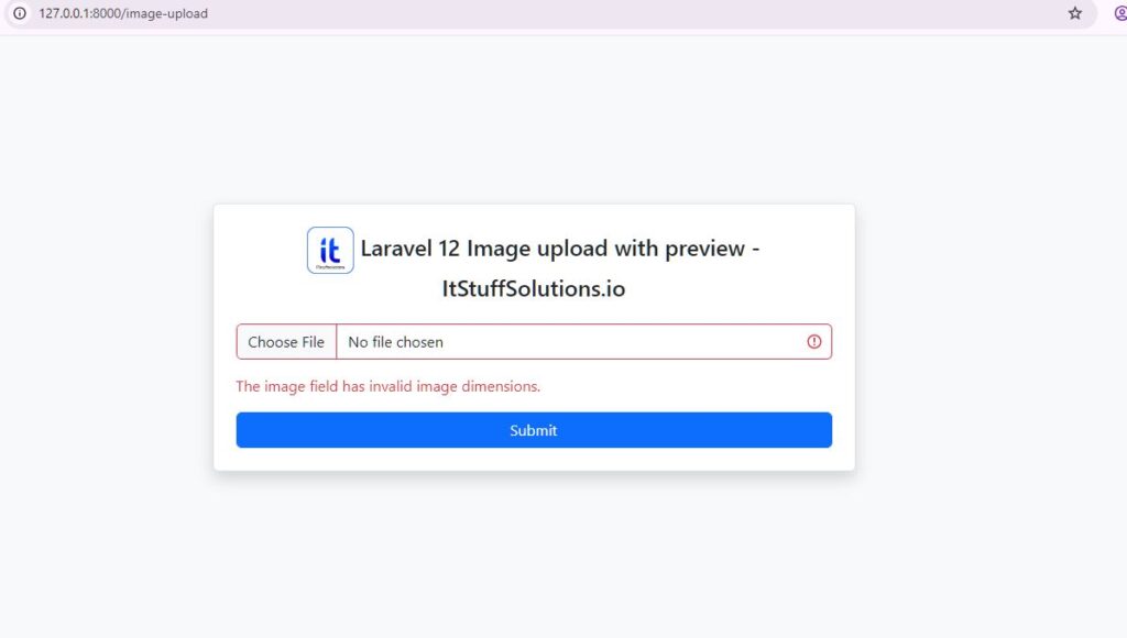 Laravel 12 image Upload in public folder with preview