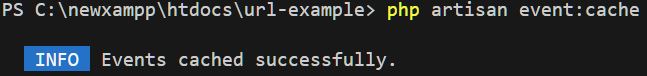 php artisan event cached command