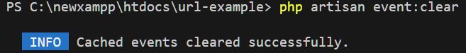 php artisan event clear command