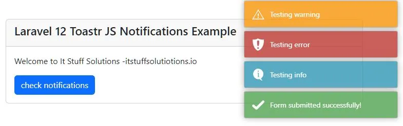 Toastr JS Notification Preview