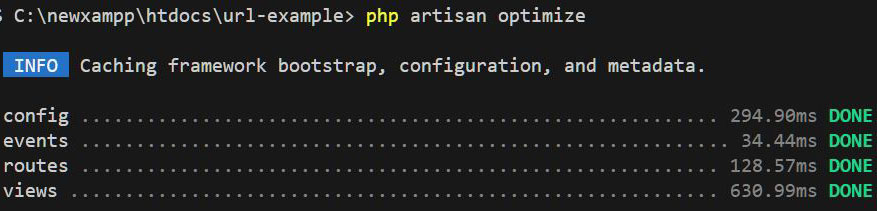 php artisan optimize