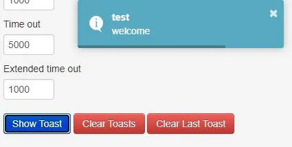 Github demo page to customize toastr notifications