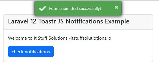 Laravel 12 Toastr JS Notifications Example