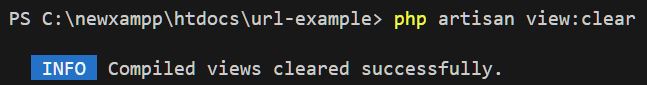 php artisan view clear command