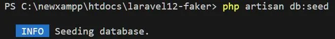 laravel factory seeding command