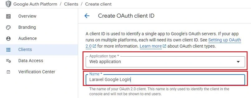 Add Google OAuth App Name