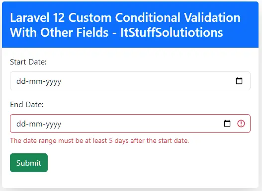 Laravel 12 Custom Conditional Validation With Other Fields