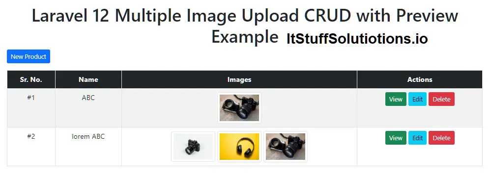 Laravel 12 Multiple Image Upload CRUD with Preview Example