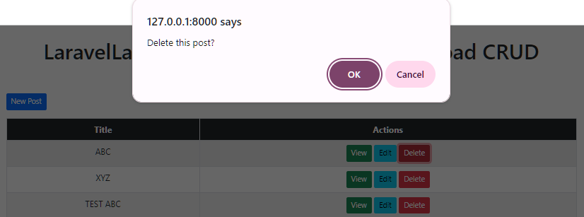 Summernote Delete Post Alert