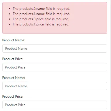 Laravel 12 Array Validation Example