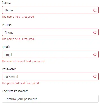 Laravel Show Validation Error Message in Blade