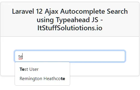 Laravel 12 Ajax Autocomplete Search using Typeahead JS