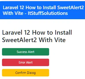 Laravel 12 How to Install SweetAlert2 With Vite