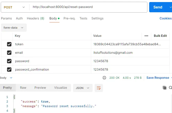 Laravel 12 REST API Authentication Using Sanctum with Password Reset