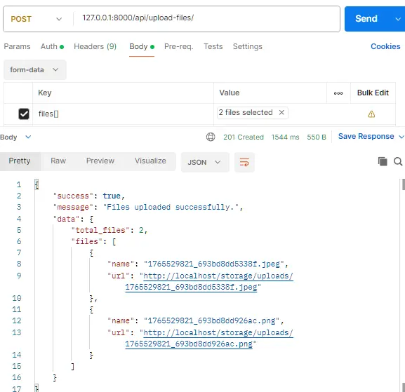 How to Upload Multiple Files in Laravel API Using Postman