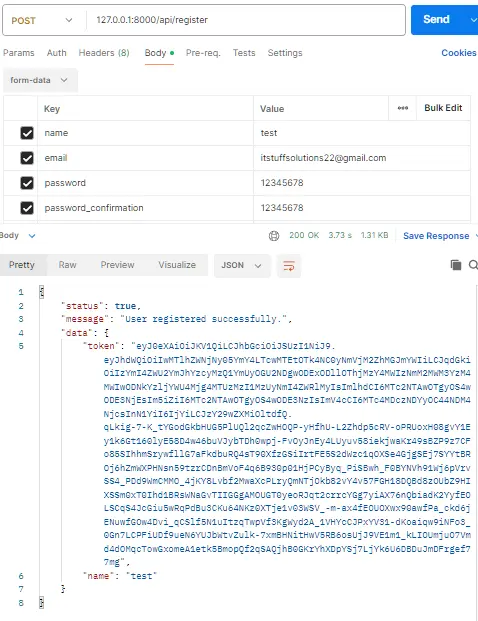 Laravel Passport Register API