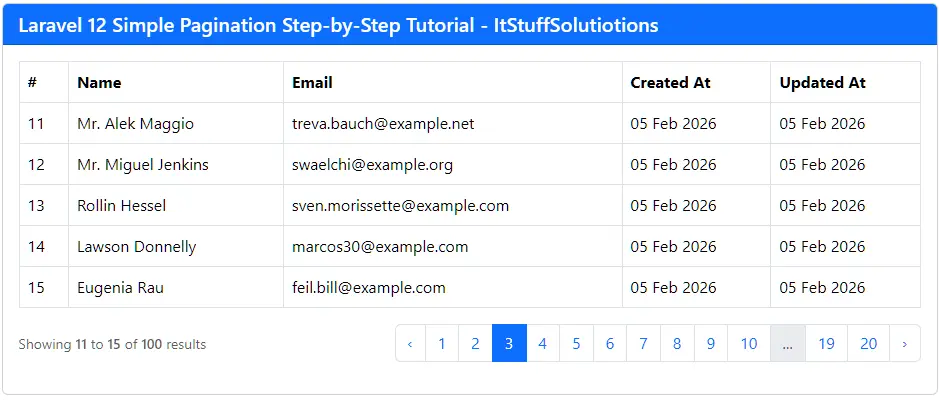 Laravel 12 Simple Pagination Step-by-Step Tutorial